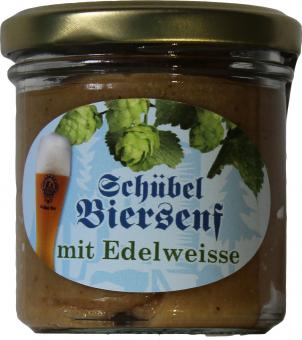 Biersenf mit Edelweisse - Brauerei Schübel, Stadtsteinach 